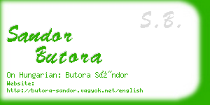 sandor butora business card